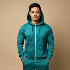 À la mode Full Zip Hoodies Hommes 100% Coton Tech Polaire Stripe Lourd Coupe-Vent Survêtement Jogger Loose Fit Ayat Export - Product Image 4