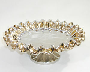 Aluminum Nickel Plated Mother of Pearl Border Fancy <b>Cake</b> <b>Stand</b> Server Premium Design New Arrival 2024 <b>Cake</b> <b>Stand</b> for Home Hotels - Product Image 4