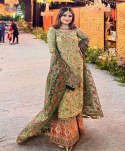 Ropa de vacaciones islámica Eid para mujer Traje pakistaní Vestido de mangas completas - Product Image 6