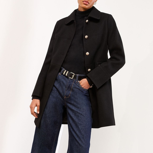 Abrigo Largo de Lana para Mujer, Fabricación Profesional, Nuevo, Cuello Solapa, Doble Botonadura, Cálido, para Invierno, con Bolsillos - Product Image 1