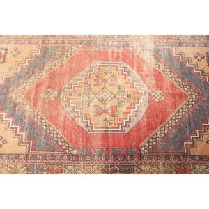 Alfombra Vintage de 3.8x7.1 pies, Alfombra Turca Geométrica Roja - Product Image 5