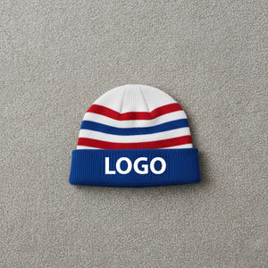 Bonnet en tricot acrylique léger personnalisable avec logo imprimé, idéal pour l'hiver, la plage et les voyages, avec des beanies unis - Product Image 3