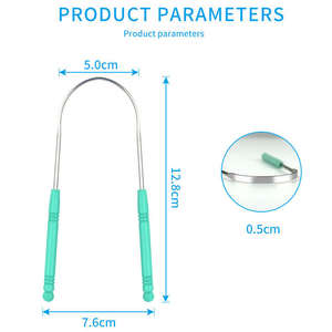 Kit de Raspador de Lengua Manual en Forma de U de Acero Inoxidable Premium al por Mayor, Herramienta de Cuidado Dental Personalizada para una Limpieza Efectiva de la Lengua - Product Image 4