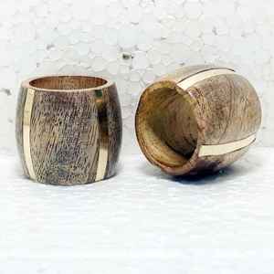 Porte-anneau de serviette de forme ronde fait à la main matériel en bois décoratif pour mariage Restaurant Table décoration coffrets cadeaux nouveau modèle - Product Image 4