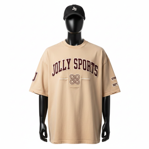 เสื้อยืดผู้ชายทรงหลวม ผ้าเจอร์ซีย์คอตตอนอย่างดี 220 GSM สีทราย ล้างแบบวินเทจ ปักโลโก้ตามสั่ง - Product Image 6