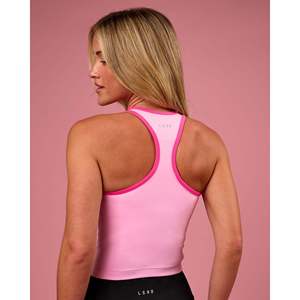 <b>Women's</b> Breathable <b>Knit</b> <b>Tank</b> <b>Top</b>-Casual Long Length One Size Custom Logo-Pink Rose Ultra Pink - Product Image 2