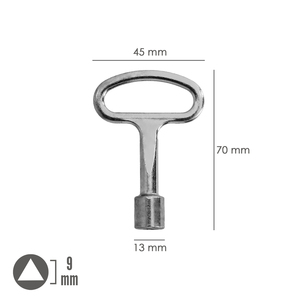 Chiave per Serratura Triangolare 193 9 mm. - Product Image 2