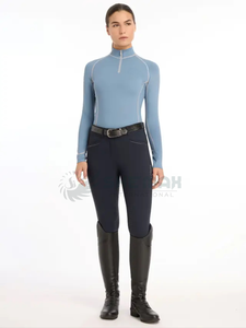 Respirant dernières couches de base d'équitation professionnelles pour femmes vêtements d'équitation avec des panneaux de coupe minces athlétiques et un contrôle de l'humidité - Product Image 2