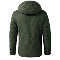 Parka Fleece Musim Dingin Pria Jaket Hangat Tahan Angin Jaket Tebal Berkerudung Mantel Parka Pria Lapisan Bulu Pakaian Luar Kasual Jaket Berlapis Kapas