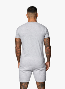 Ropa de hombre 100% poliéster regular camiseta y pantalones cortos logotipo personalizado doble conjunto chándal para ropa de hombre - Product Image 2