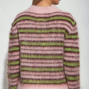 Cómodo suéter de mohair transpirable para mujer, aspecto moderno, tarifa barata, último logotipo personalizado/suéter de mohair de color con peso ligero - Product Image 2