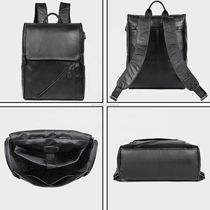 Unisex Vintage Cowhide Leather <b>Backpack</b> Customized Logo Premium Laptop Travel Bag Factory Shooting - Product Image 5