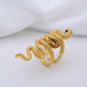Wholesale 18k Gold Plated Snake Designer Brass <b>Ring</b> <b>Gothic</b> Biker Punk Jewelry for Men and Women Serpent Fashionable Accessories - Product Image 4