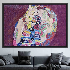 Tableau imprimé sur toile élégant « La Vierge » de Klimt - Décoration moderne, TOILE ENCADRÉE NOIRE - Product Image 1