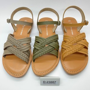 Sandalias tejidas de cuero suave para mujer, Sandalias cómodas duraderas de cuero de alta calidad, sandalias de aspecto elegante - Product Image 3