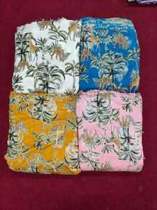 180gsm ผ้าฝ้ายอินเดียสำหรับเย็บชุดและกระเป๋าของเด็กผู้หญิงผ้าคอตตอนพิมพ์ลายดอกไม้ออร์แกนิกจำนวนมาก - Product Image 3