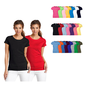 Precio barato de fábrica al por mayor EE. UU. Tamaño personalizado logotipo impreso liso en blanco 100% algodón Slim Fit Girl Ladies DDP envío - Product Image 1