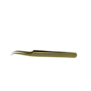 Juego de 4 pinzas para extensiones de pestañas Diamond Grip-Suministro de pestañas de acero japonés dorado - Product Image 1