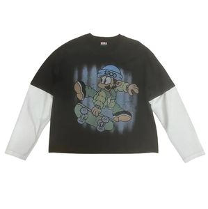 เสื้อยืดผู้ชายแขนยาวสองชั้นพิมพ์ลาย DTG วินเทจ - Product Image 6