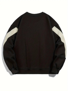 Sudadera de Cuello Redondo para Hombre, 100% Algodón, Color Verde Oliva Beige, Manga Larga, Estilo Casual de Invierno - Product Image 2