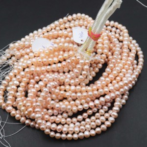 Hebra de Perlas Rosadas Barrocas, 7-8 mm, 13 Pulgadas, Perlas Naturales Genuinas Tipo Patata para la Elaboración de Joyas, Collar de Perlas Tipo Patata, Cuentas de Piedras Preciosas - Product Image 3