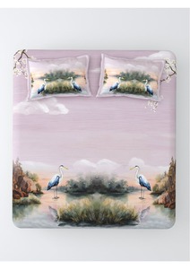 Ensemble de draps de lit ajustés imprimés de luxe pour lit Queen, 3 pièces, 600TC, 100% coton, plié, anti-rides et résistant à la décoloration - Product Image 2