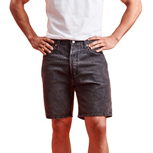 Shorts en jean pour homme, style vintage, coupe ample, respirants, effet usé, déchirés, taille mi-haute, personnalisables - Product Image 1