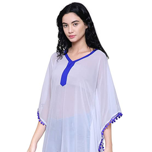 Kimono maxi à manches chauve-souris imprimé floral Paisley pour femmes élégantes 100% coton robes décontractées avec ceintures taille libre - Product Image 1