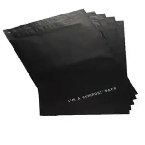 Amidon de maïs biodégradable durable + PLA + PBAT sacs postaux gravure impression fermeture éclair haut de haute qualité Eco expédition en gros en vrac - Product Image 3