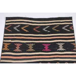 Alfombra Turca Vintage, Alfombra de Pasillo de 2.9x10.9 pies, Alfombra Oriental Kilim Negra - Product Image 4