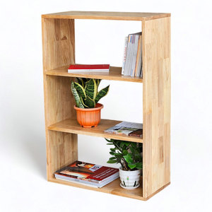 ชั้นวางหนังสือแบบตั้งพื้น 3 ชั้น รุ่นโมเดิร์น ขนาด 60x28x90 ซม. ทำจากไม้ยางพารา รุ่น KS68212 สำหรับห้องนั่งเล่น สำนักงาน หรือห้องนอน - Product Image 1