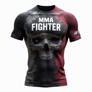 MMA Sublimado Rash Guards Transpirable Gimnasio Entrenamiento Equipo de entrenamiento para deportes de combate Rendimiento Atlético Ropa al por mayor - Product Image 5