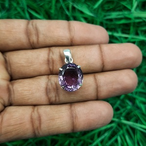 Colgante de amatista facetada de plata 925, diseñador bohemio, ajuste de punta de diamante Natural, colgantes finos artesanales hechos a mano, dijes dorados - Product Image 1