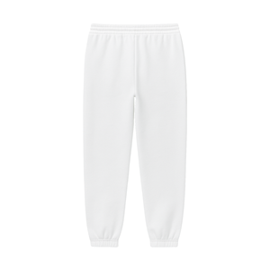 Women White French Terry <b>Joggers</b> 100% Luxury Organic Cotton Pre Shrunk GOTS Certified Premium Soft Tapered Relaxed Fit Pants - Product Image 2