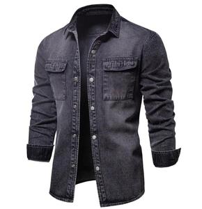 Men's <b>Denim</b> Jean <b>Jacket</b> Casual Outwear Spring Autumn <b>Denim</b> Button up Coat Oversize <b>Denim</b> <b>Jacket</b> for Man - Product Image 3