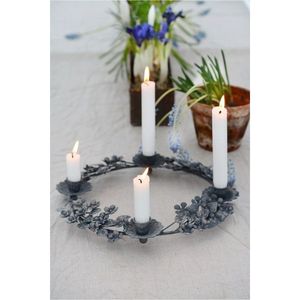 Candelabro de Metal Estilo Nórdico con Diseño de Hojas, Creativo, Botánico, de Doble Cabeza, Acabado Verdigris, para Velas Votivas - Product Image 6