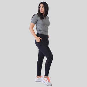 Legging noir taille haute en maille respirante Spandex/Nylon, imprimé léopard, taille élastique, grandes tailles, vêtements de sport XXS XXL - Product Image 4