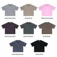 T-shirt 285 GSM 100% Coton Délavé à l'Acide, Coupe Ample et Épaisse, Épaules Tombantes, Logo Personnalisé, Style Streetwear pour Hommes et Femmes