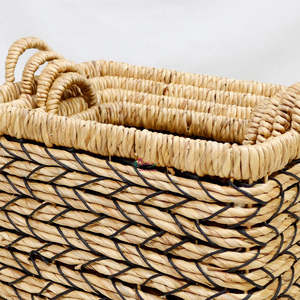 Panier de rangement en jonc de mer, boîtes cadeaux en osier tressé pour la maison et le bureau - Product Image 3