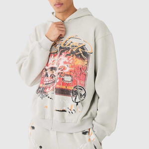 ชุดวอร์มผ้าฝ้ายมีฮู้ดสำหรับผู้ชายชุดวิ่งมีฮู้ดพิมพ์ลายตัวอักษรอะนิเมะเครื่องแต่งกายสองชิ้นสำหรับฤดูหนาว - Product Image 6