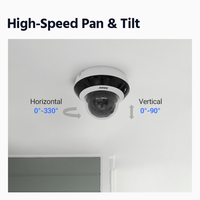 Caméra de Surveillance Dôme ANNKE CZ504 3K 5MP pour Maison et Entreprise, Caméra de Sécurité IP PoE avec Zoom PTZ 4X, Microphone, Emplacement pour Carte SD et Vision Nocturne IR