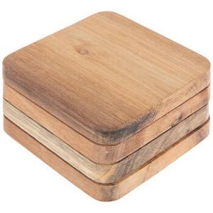 Source Dessous de verre en bois au design moderne pour forme carrée de taille personnalisée Ensemble de sous-verres en bois personnalisés Rustique en bois sculpté à la main - Product Image 3