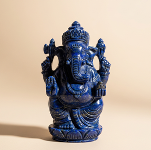 Estatuilla de Estatua de Ganesha tallada a mano con lapislázuli, regalo de negocios, piedras preciosas semipreciosas, artesanía grabada, cristal curativo indio - Product Image 5