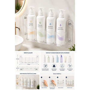 Estante de Baño con Ventosas - Organizador de 4 Compartimentos para Crema, Desodorante y Humectante - Product Image 1
