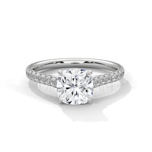 ที่ไม่ซ้ำกันและน่าทึ่ง925เงินสเตอร์ลิงตัดแหวนเพชรโซลิแทร์ที่ปลูกด้วยการตั้งค่าที่ปูที่เพิ่มความชัดเจน VVS - Product Image 2