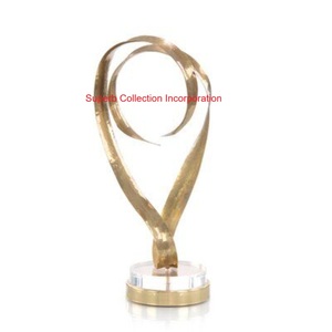 Escultura moderna de remolino de aluminio fundido con acabado dorado antiguo Elegante Mesa Decoración para el hogar y la Oficina Acento en un precio económico - Product Image 3