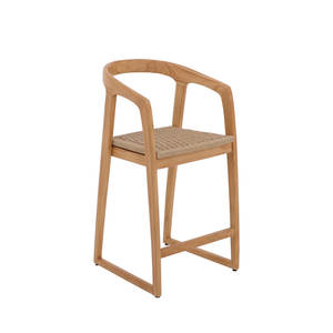 Nordic Natural Teak <b>Wood</b> Indoor/Outdoor Bar <b>Stool</b> Elegant and Durable for Daily Use - Product Image 2