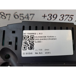 VOLKSWAGEN TACHIGRAPH Touran 1st Series 1 T0920963D (03>07) - Product Image 5