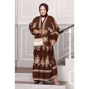 Vestido Hijab Viscosa Estampado Río Marrón - Product Image 4