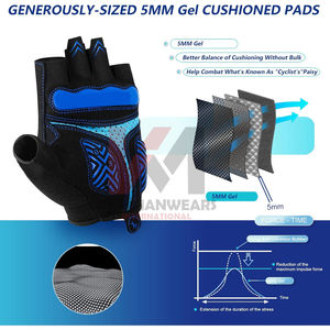 Gants de cyclisme pour hommes et femmes, légers, respirants, demi-doigts, 5 mm, antidérapants, coussinets en gel absorbant les chocs, durables, sports de plein air, ski - Product Image 4